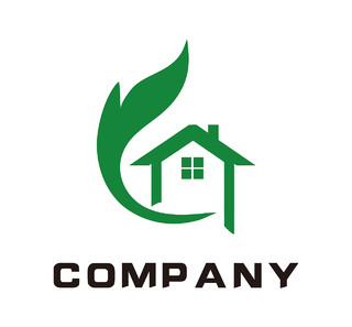 家居logo树叶logo绿色logo房子logo